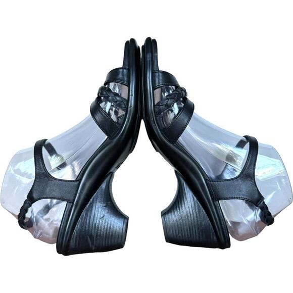 Dansko Women's Raquel Strappy Sandals Black Leather Adjustable Buckle Mid Heel 9 - Picture 8 of 10